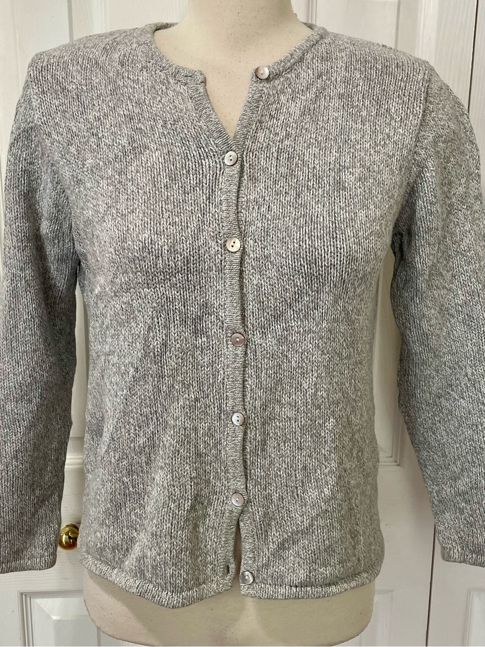 L.L. Bean Heather Gray Button-Front Women's Cardigan